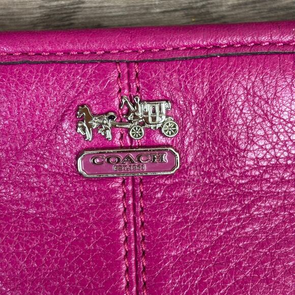 Coach Madison Purple Leather Mini Bag w/ Chain Strap Purse Wristlet Y2K Preppy - Picture 5 of 9